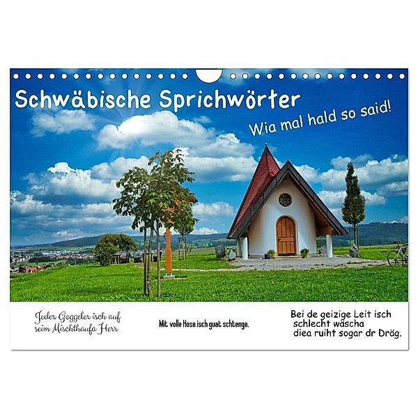 Schwäbische Sprichwörter 1 Wi ma hald so said! (Wandkalender 2024 DIN A4 quer), CALVENDO Monatskalender, Herbert Böck