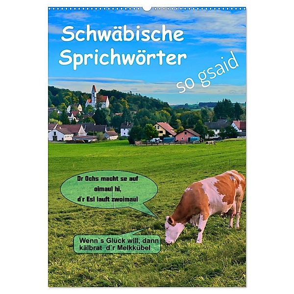 Schwäbische Sprichwörter - so gsaid (Wandkalender 2024 DIN A2 hoch), CALVENDO Monatskalender, Herbert Böck