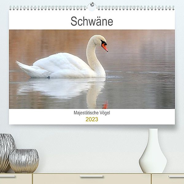 Schwäne Majestätische Vögel (Premium, hochwertiger DIN A2 Wandkalender 2023, Kunstdruck in Hochglanz), J. R. Bogner