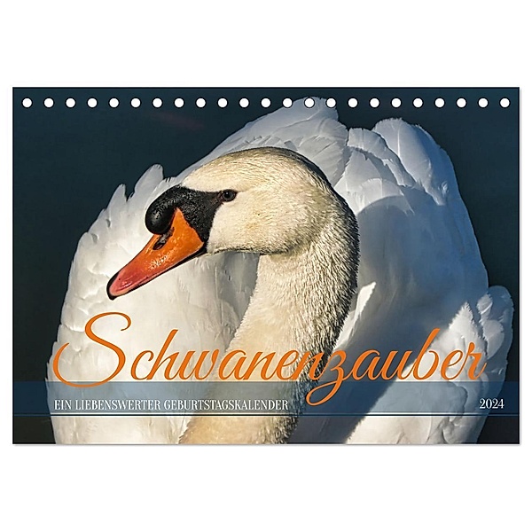 Schwanenzauber (Tischkalender 2024 DIN A5 quer), CALVENDO Monatskalender, Sabine Löwer