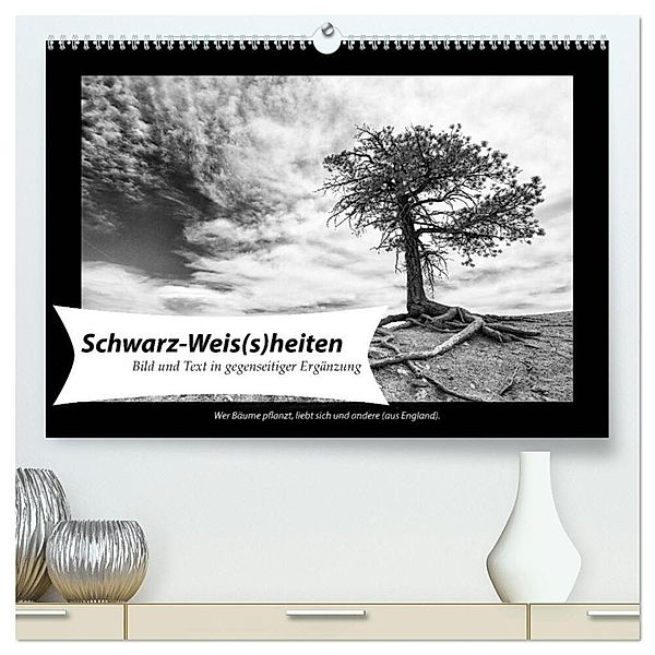 Schwarz-Weis(s)heiten (hochwertiger Premium Wandkalender 2025 DIN A2 quer), Kunstdruck in Hochglanz, Calvendo, Andreas Klesse