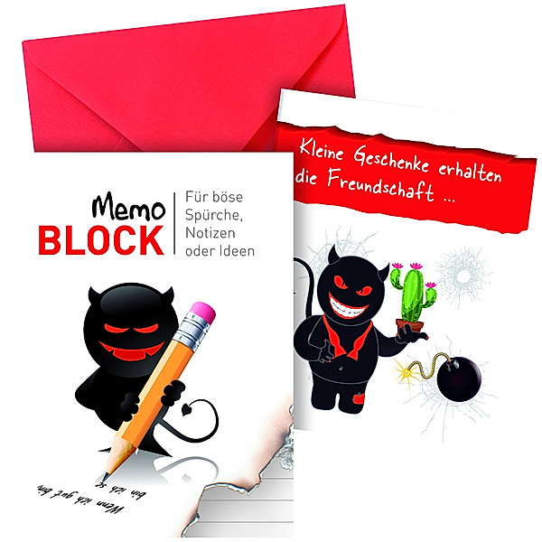 Schwarzer Humor Notizblock mit Mini-Geschenkkarte mit Kuvert