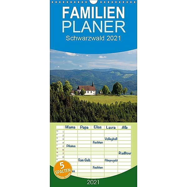 Schwarzwald 2021 - Familienplaner hoch (Wandkalender 2021 , 21 cm x 45 cm, hoch), Kalender365.com