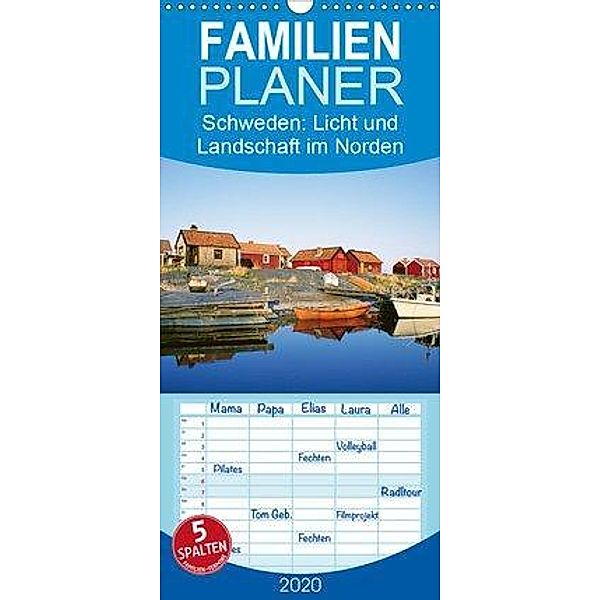 Schweden: Licht und Landschaft im Norden - Familienplaner hoch (Wandkalender 2020 , 21 cm x 45 cm, hoch)