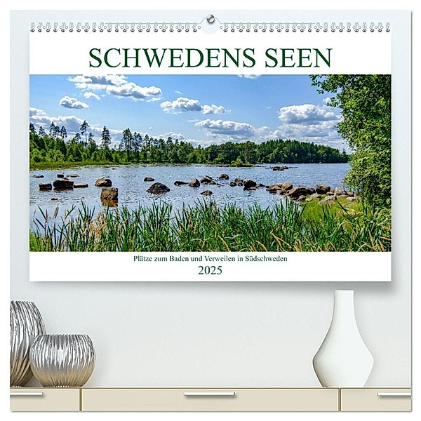 Schwedens Seen (hochwertiger Premium Wandkalender 2025 DIN A2 quer), Kunstdruck in Hochglanz, Calvendo, Wolfgang Simlinger
