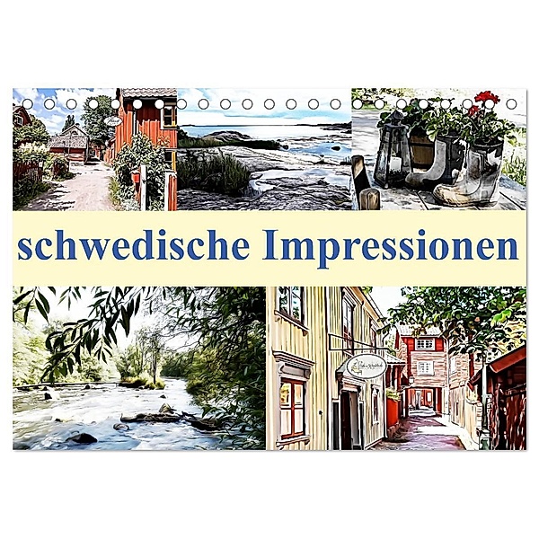 schwedische Impressionen (Tischkalender 2024 DIN A5 quer), CALVENDO Monatskalender, Sonja Teßen