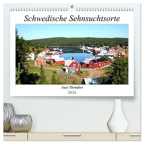 Schwedische Sehnsuchtsorte (hochwertiger Premium Wandkalender 2024 DIN A2 quer), Kunstdruck in Hochglanz, Anja Thomßen