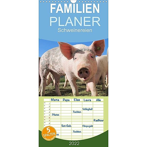 Schweinereien - Familienplaner hoch (Wandkalender 2022 , 21 cm x 45 cm, hoch), Jan Wolf