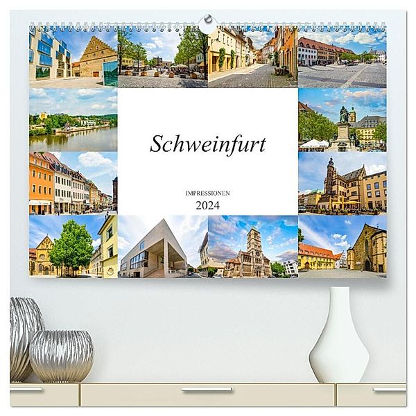 Schweinfurt Impressionen (hochwertiger Premium Wandkalender 2024 DIN A2 quer), Kunstdruck in Hochglanz, Dirk Meutzner