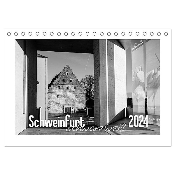 Schweinfurt schwarzweiß (Tischkalender 2024 DIN A5 quer), CALVENDO Monatskalender, Olaf Herm