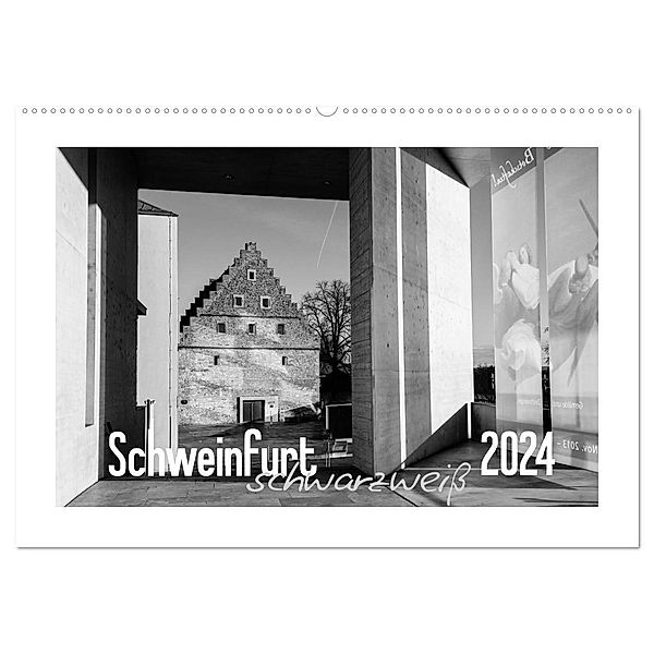 Schweinfurt schwarzweiß (Wandkalender 2024 DIN A2 quer), CALVENDO Monatskalender, Olaf Herm