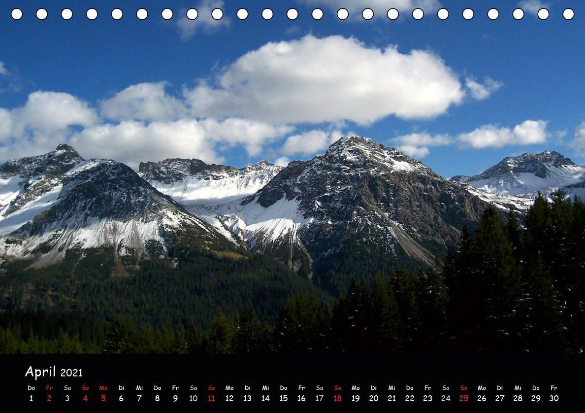 Schweiz - Berglandschaften Tischkalender 2021 DIN A5 quer - Kalender  bestellen