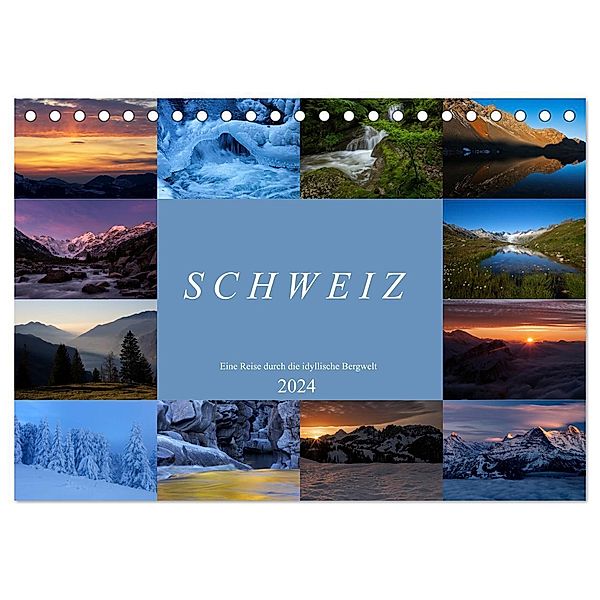 Schweiz - Eine Reise durch die idyllische Bergwelt (Tischkalender 2024 DIN A5 quer), CALVENDO Monatskalender, Sandra Schänzer