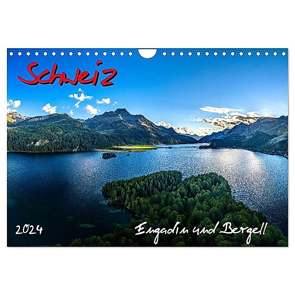 Schweiz - Engadin und Bergell (Wandkalender 2024 DIN A4 quer), CALVENDO Monatskalender, Dr. Gerd-Uwe Neukamp