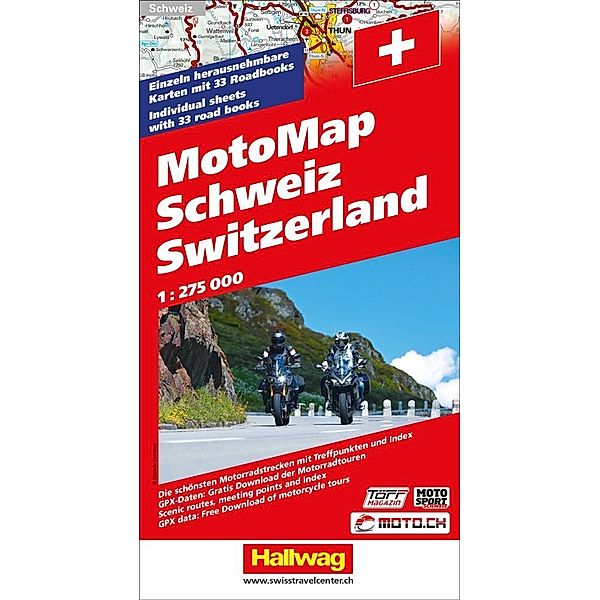 Schweiz MotoMap 1:275 000 Motorradkarte