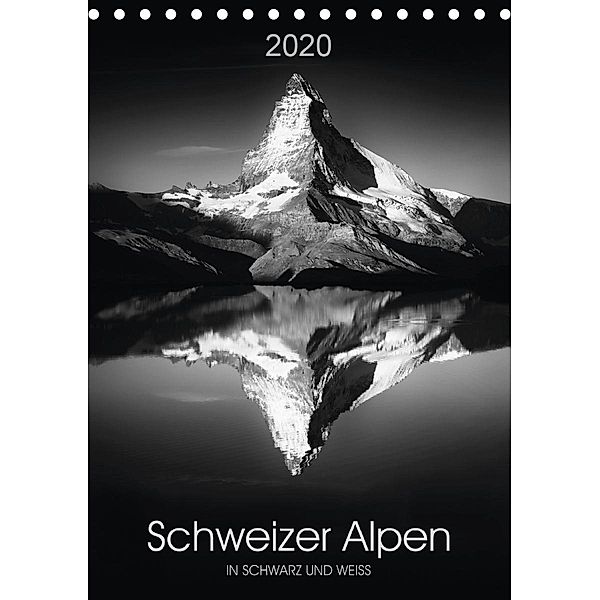 SCHWEIZER ALPEN in Schwarz und Weiß (Tischkalender 2020 DIN A5 hoch), Lucyna Koch