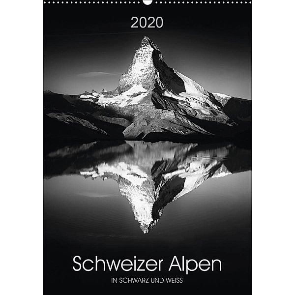 SCHWEIZER ALPEN in Schwarz und Weiß (Wandkalender 2020 DIN A2 hoch), Lucyna Koch