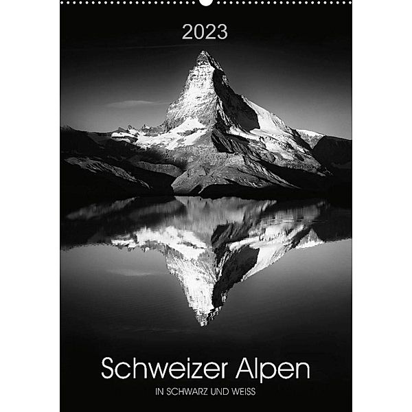 SCHWEIZER ALPEN in Schwarz und Weiß (Wandkalender 2023 DIN A2 hoch), Lucyna Koch