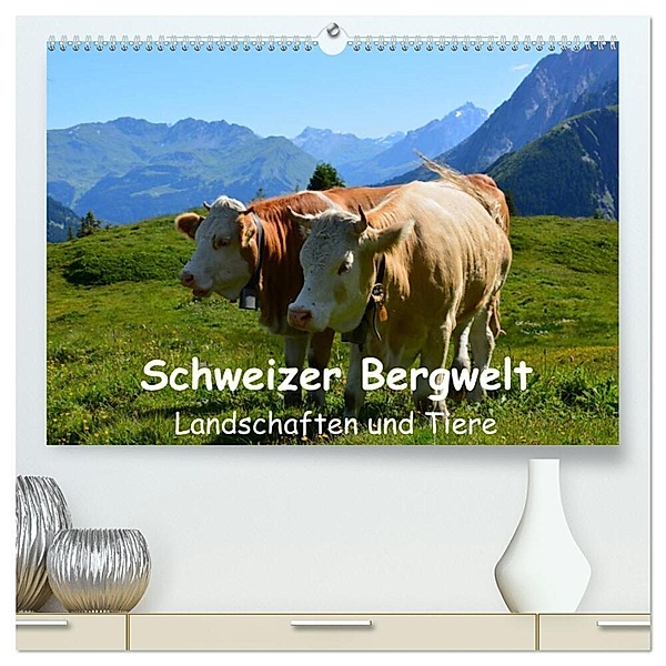 Schweizer Bergwelt Landschaften und Tiere (hochwertiger Premium Wandkalender 2024 DIN A2 quer), Kunstdruck in Hochglanz, Stefanie und Philipp Kellmann