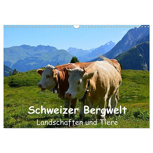 Schweizer Bergwelt Landschaften und Tiere (Wandkalender 2024 DIN A3 quer), CALVENDO Monatskalender, Stefanie und Philipp Kellmann