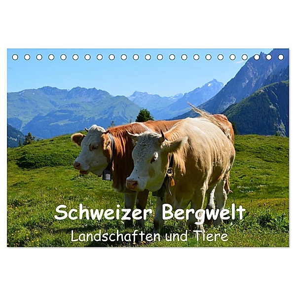 Schweizer Bergwelt Landschaften und Tiere (Tischkalender 2024 DIN A5 quer), CALVENDO Monatskalender, Stefanie und Philipp Kellmann