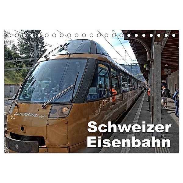 Schweizer Eisenbahn (Tischkalender 2024 DIN A5 quer), CALVENDO Monatskalender, Rudolf J. Strutz