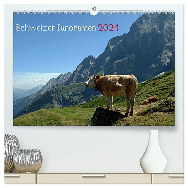 Schweizer Panoramen (hochwertiger Premium Wandkalender 2024 DIN A2 quer), Kunstdruck in Hochglanz, NK