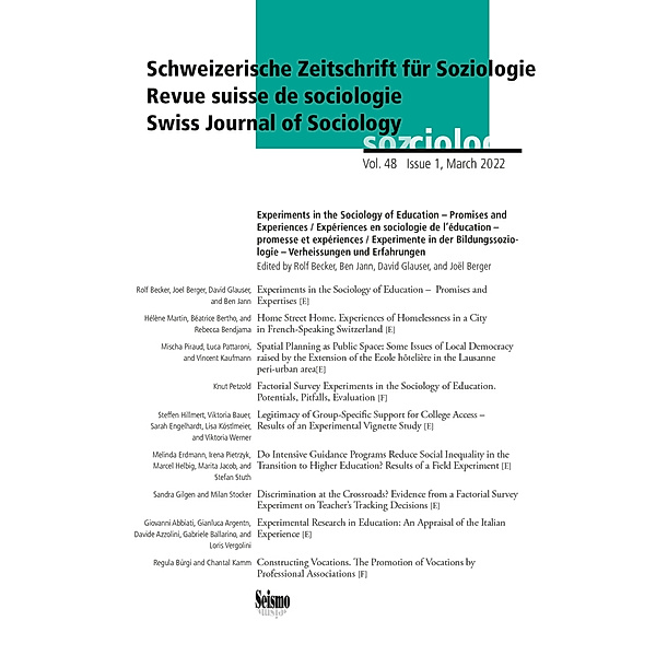 Schweizerische Zeitschrift für Soziologie / 48/1