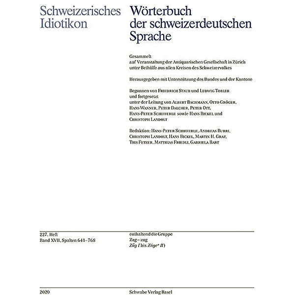 Schweizerisches Idiotikon, Band XVII, Heft 227.Bd.17