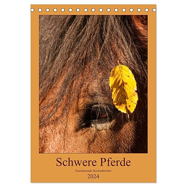 Schwere Pferde - Faszinierende Herzensbrecher (Tischkalender 2024 DIN A5 hoch), CALVENDO Monatskalender, Meike Bölts