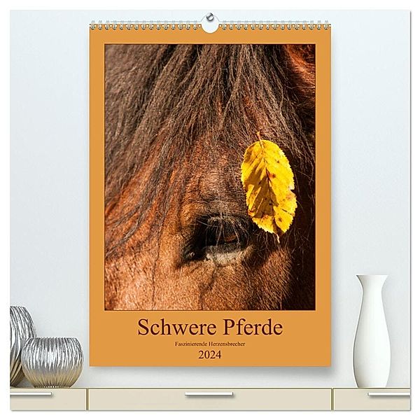 Schwere Pferde - Faszinierende Herzensbrecher (hochwertiger Premium Wandkalender 2024 DIN A2 hoch), Kunstdruck in Hochglanz, Meike Bölts
