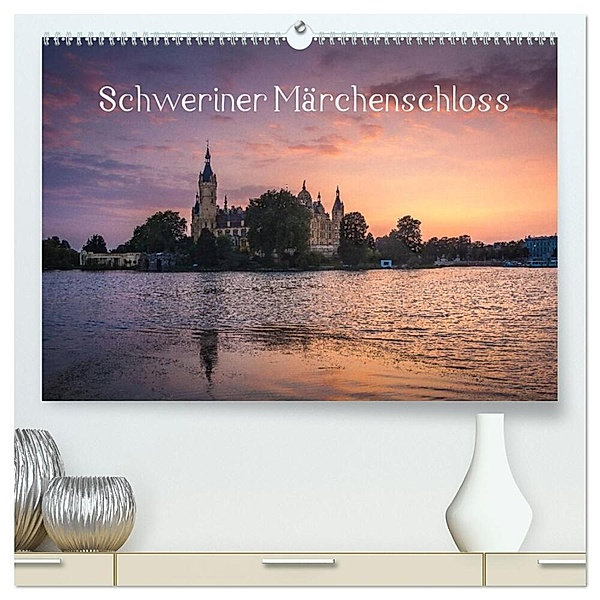Schweriner Märchenschloss (hochwertiger Premium Wandkalender 2024 DIN A2 quer), Kunstdruck in Hochglanz, Markus Müller