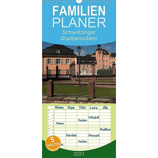 Schwetzinger Stadtansichten - Familienplaner hoch (Wandkalender 2021 , 21 cm x 45 cm, hoch), Axel Matthies