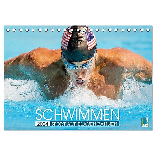 Schwimmen: Sport auf blauen Bahnen (Tischkalender 2024 DIN A5 quer), CALVENDO Monatskalender, Calvendo