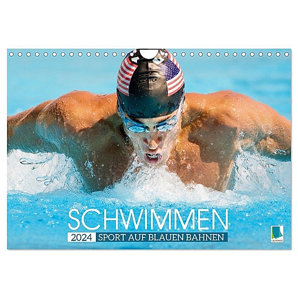Schwimmen: Sport auf blauen Bahnen (Wandkalender 2024 DIN A4 quer), CALVENDO Monatskalender, Calvendo