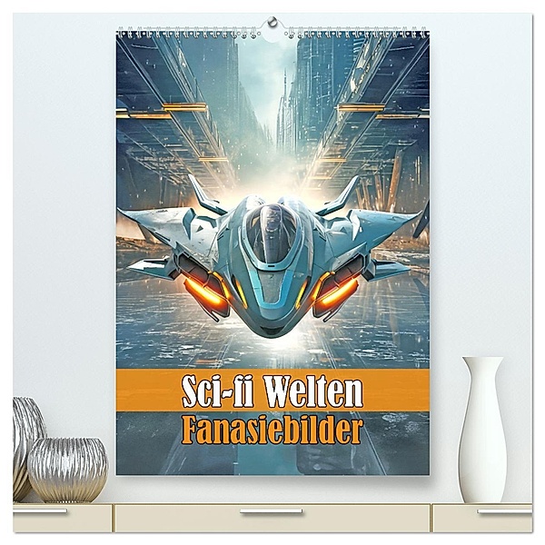 Sci-fi Welten - Fantasiebilder (hochwertiger Premium Wandkalender 2025 DIN A2 hoch), Kunstdruck in Hochglanz, Calvendo, Liselotte Brunner-Klaus