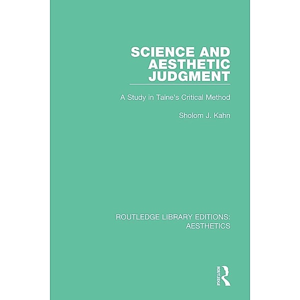 Science and Aesthetic Judgement, Sholom J. Kahn