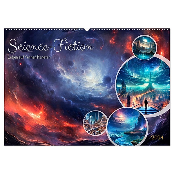 SCIENCE-FICTION Leben auf fernen Planeten (Wandkalender 2024 DIN A2 quer), CALVENDO Monatskalender, Calvendo, Melanie Viola