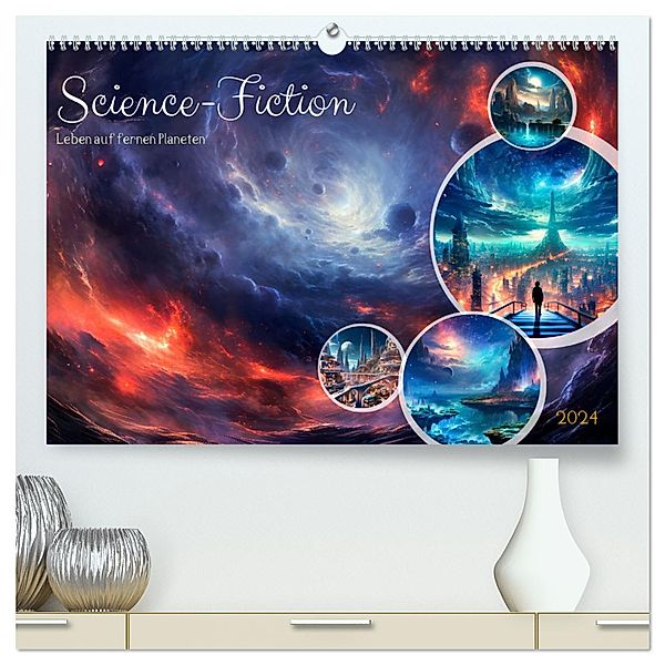 SCIENCE-FICTION Leben auf fernen Planeten (hochwertiger Premium Wandkalender 2024 DIN A2 quer), Kunstdruck in Hochglanz, Calvendo, Melanie Viola