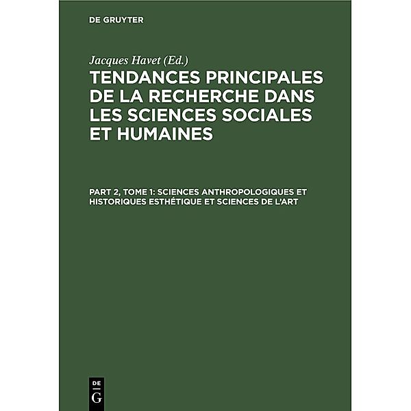 Sciences anthropologiques et historiques Esthétique et sciences de l'art