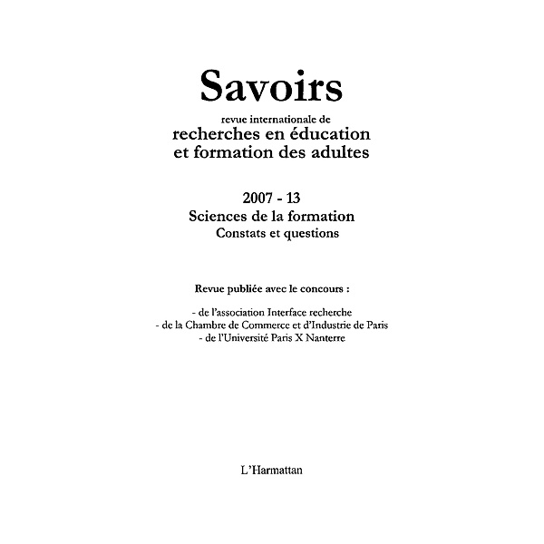 Sciences de la formation / Hors-collection, Efoudebe Marcel-Duclos