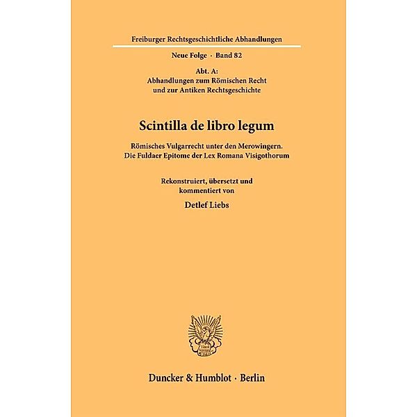 Scintilla de libro legum., Detlef Liebs