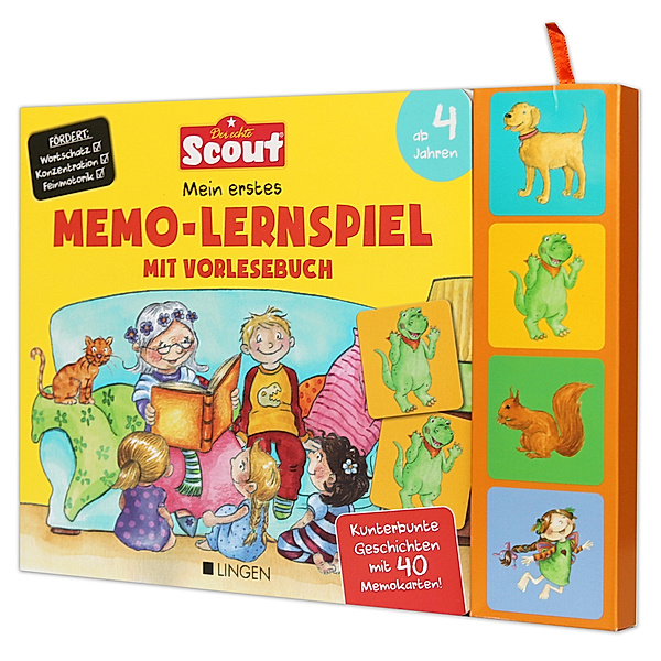 Scout: Mein erstes Memo Lernspiel mit Vorlesebuch - Kunterbunte Geschichten mit 40 Memokarten!