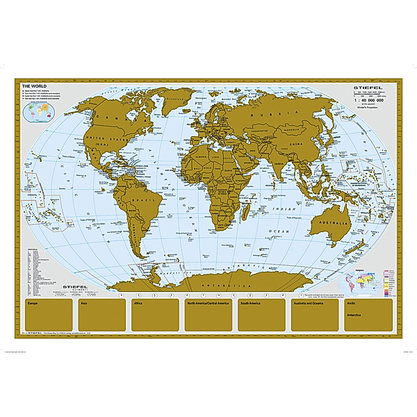 Scratchmap/Rubbelkarte THE WORLD, Heinrich Stiefel