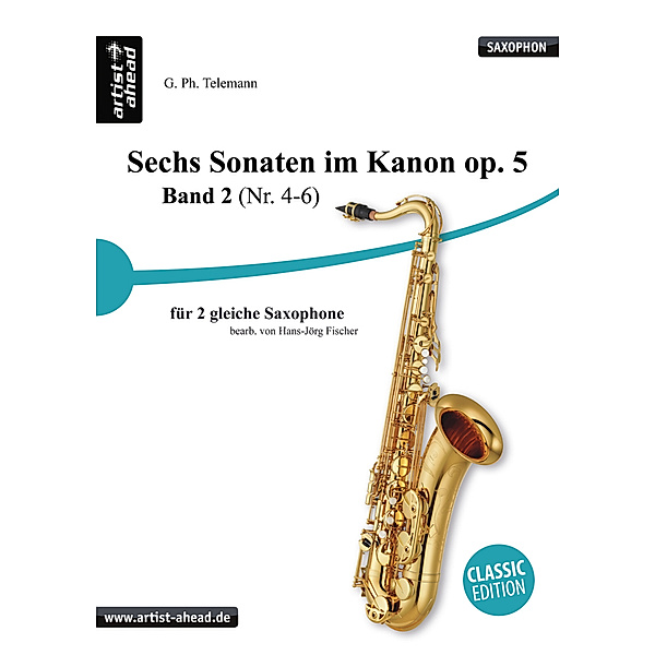 Sechs Sonaten im Kanon, Bearbeitung für zwei gleiche Saxophone.Bd.2, Georg Philipp Telemann