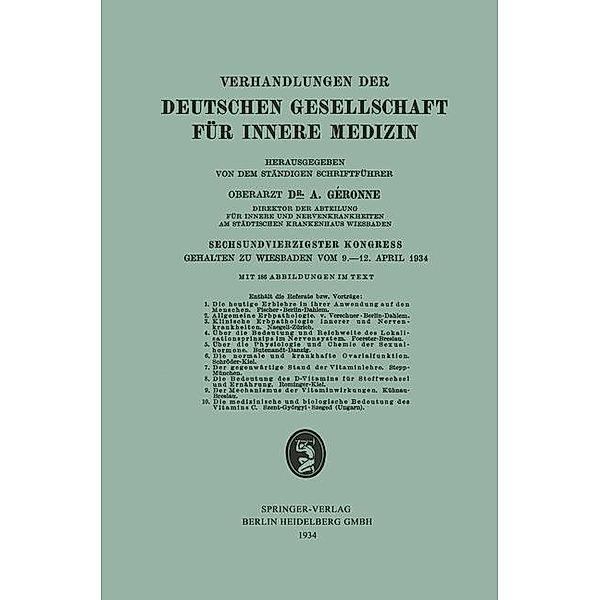 Sechsundvierzigster Kongress / Verhandlungen der Deutschen Gesellschaft für Innere Medizin