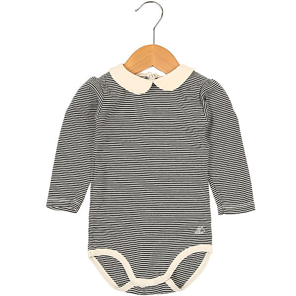 Petit Bateau Second Hand - Langarm-Body STRIPES in schwarz/weiß