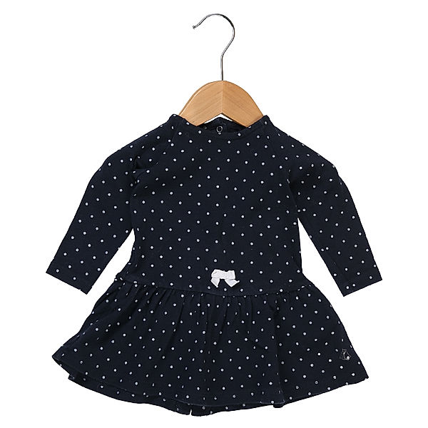 Petit Bateau Second Hand - Langarmkleid DOTS in dunkelblau