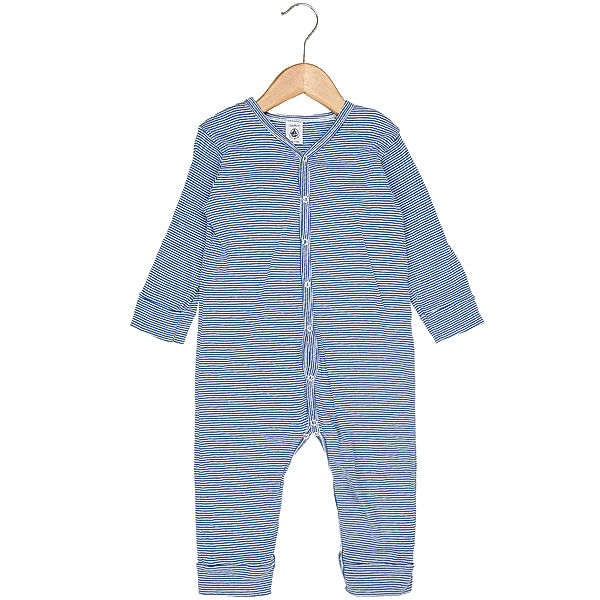 Petit Bateau Second Hand - Strampler STRIPES ohne Fuß in blau