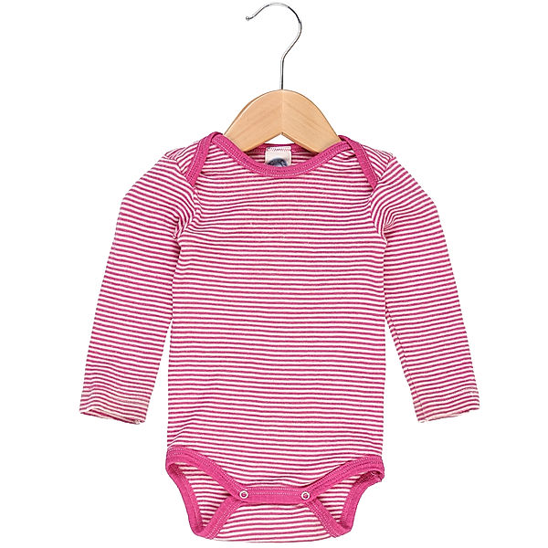 Cosilana Second Hand - Woll-Body STRIPES mit Seide in pink/weiß